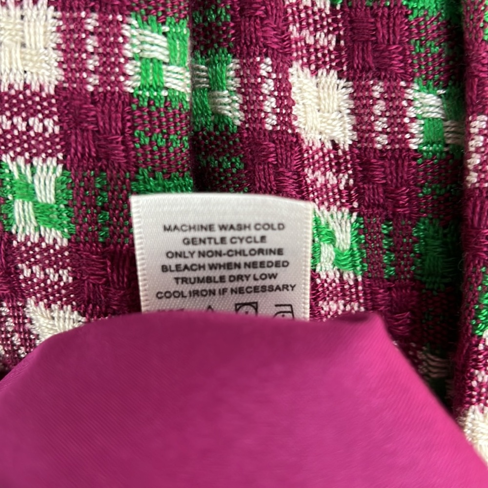 Anthropologie Saint Geraldine Purple Green Gingham Plaid Dress Size Large - Picture 13 of 15